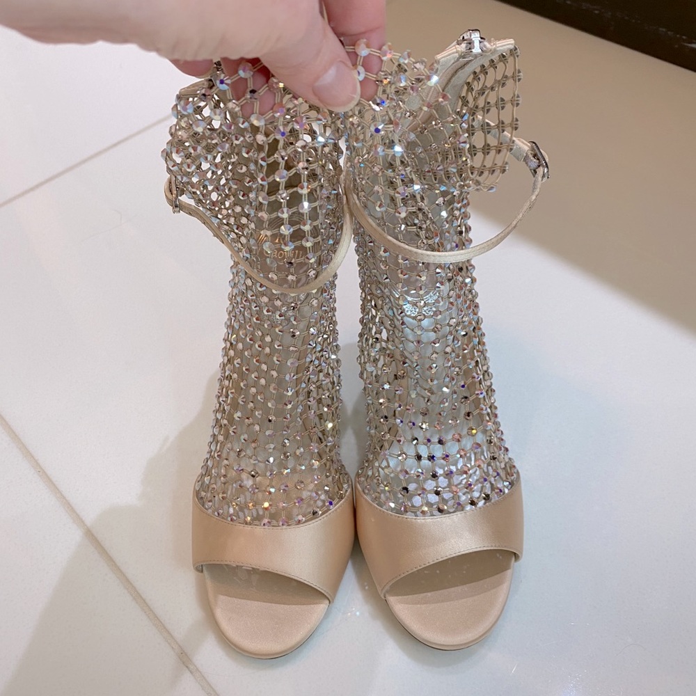 *SOLD* Rene Caovilla Galaxia Satin Crystal Sandals - Picture 5 of 17